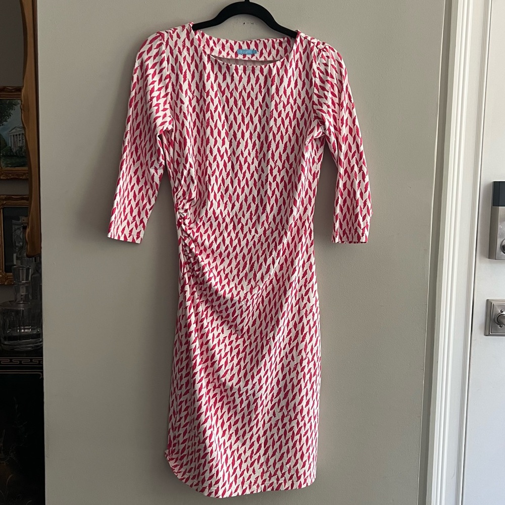 J. McLaughlin Dark Pink and White Sage Dress Size XS